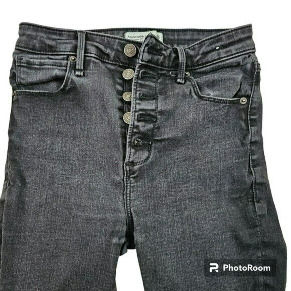 Abercrombie and Fitch Super Skinny Ankle High Rise Button Down Jeans in 26 - Picture 2 of 11